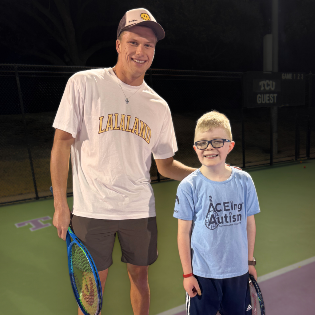 Jenson Brooksby with ACEing Autism athletes